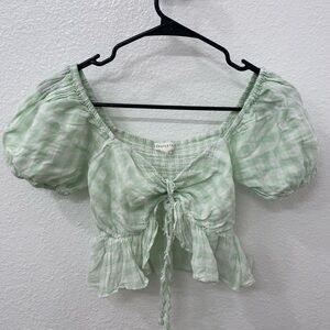 Aeropostale crop top small mint green & white
